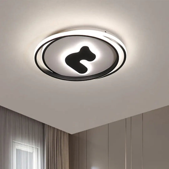 Modern Black Led Flush Mount Ceiling Light Fixture - 16.5’/20.5’ Wide Circle Acrylic