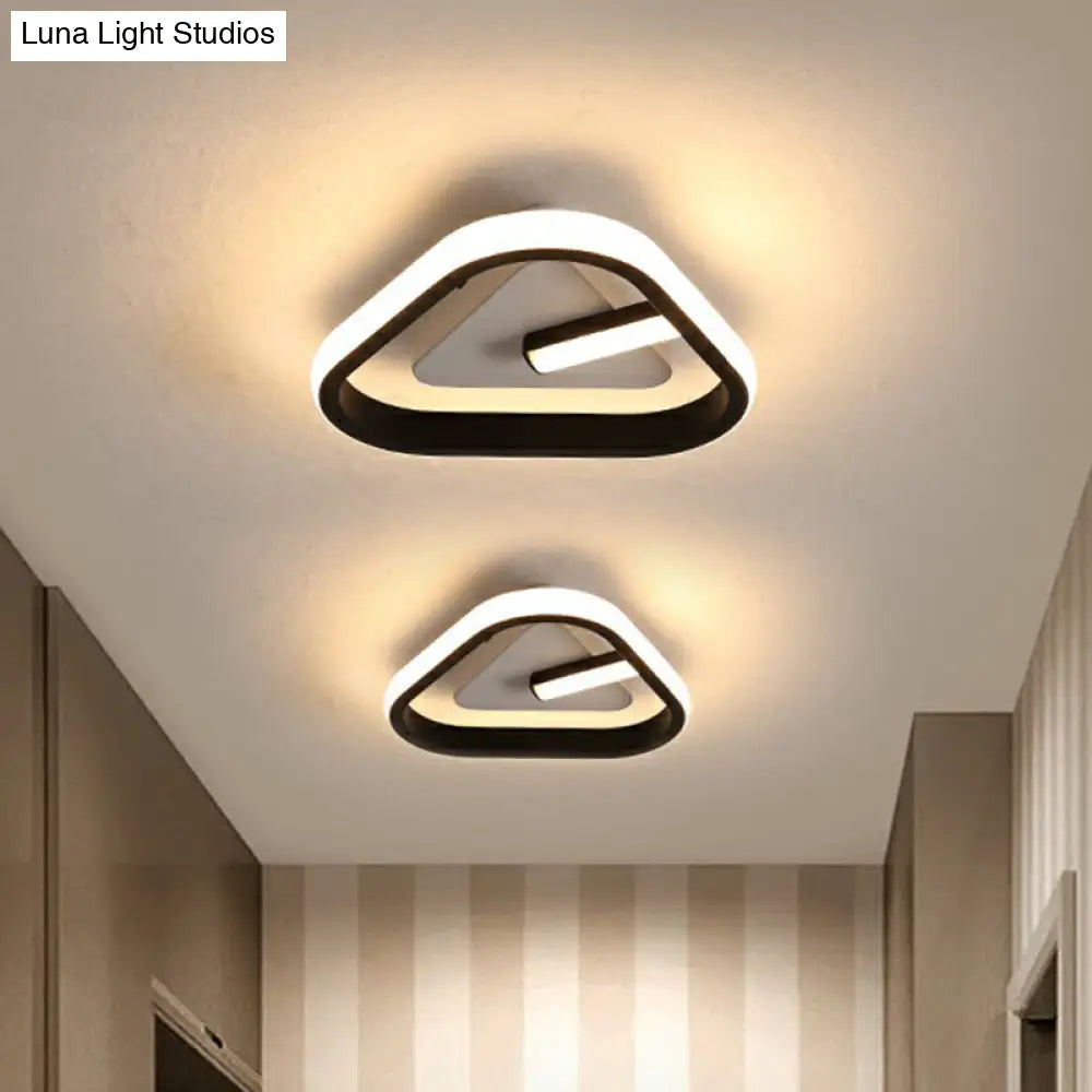 Modern Black Led Flush Mount Ceiling Light For Small Foyer Spaces