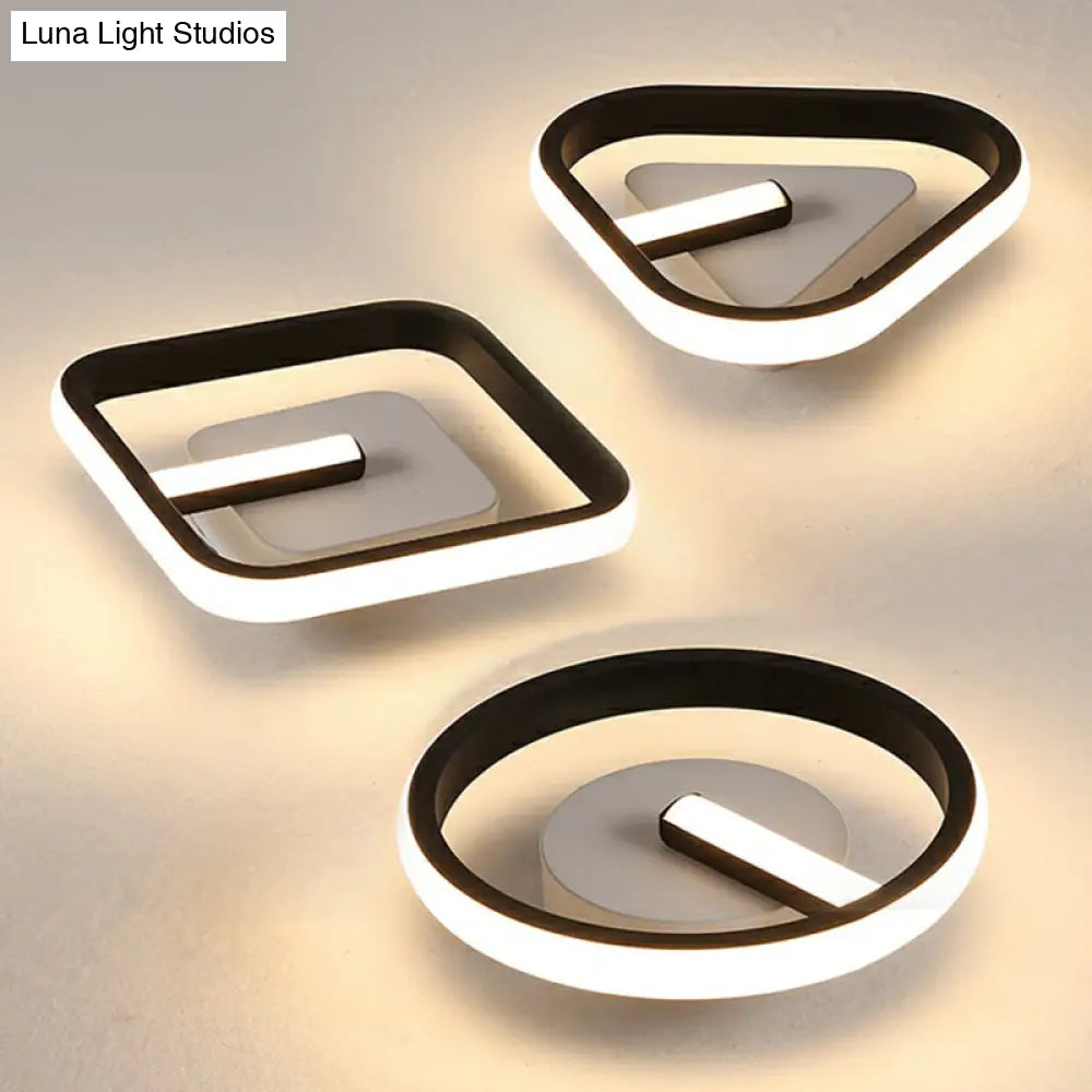 Modern Black Led Flush Mount Ceiling Light For Small Foyer Spaces