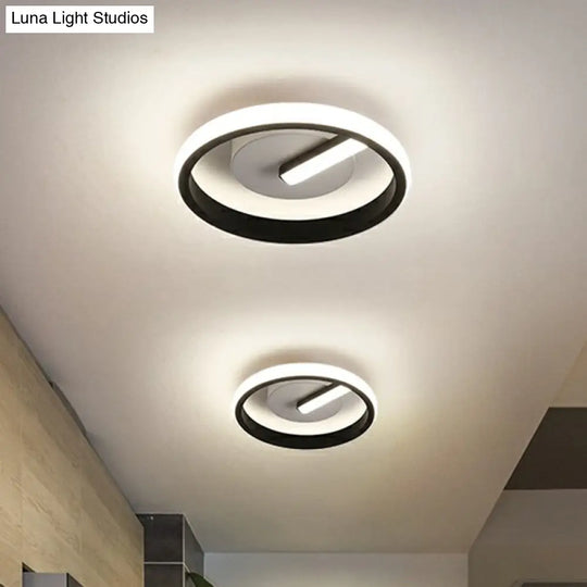 Modern Black Led Flush Mount Ceiling Light For Small Foyer Spaces