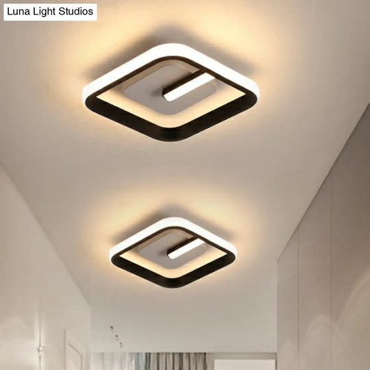 Modern Black Led Flush Mount Ceiling Light For Small Foyer Spaces