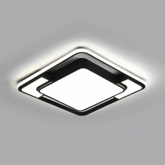 Modern Black Led Flush Mount Ceiling Light: Splicing Aluminum Design - Ideal For Living Room /