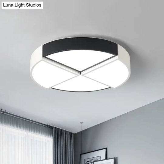 Modern Black Led Flushmount Ceiling Light Fixture For Living Room