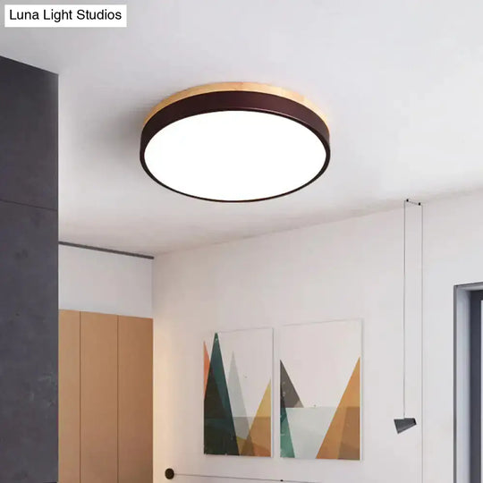 Modern Black Led Round Flush Mount Ceiling Light For Bedroom