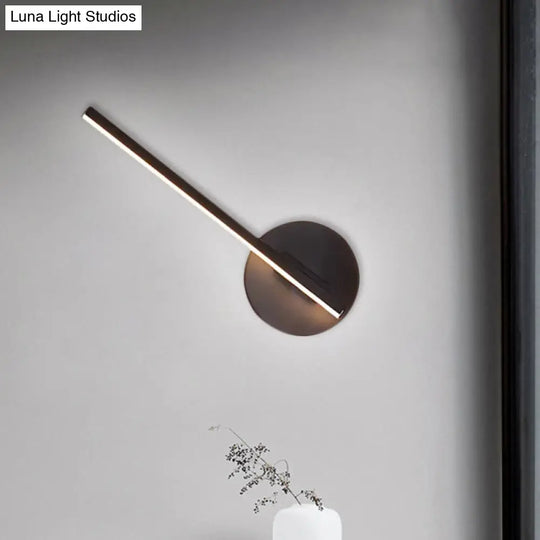 Modern Black Led Wall Light: Slim Rod Aluminum Sconce Lamp In Warm/White Light