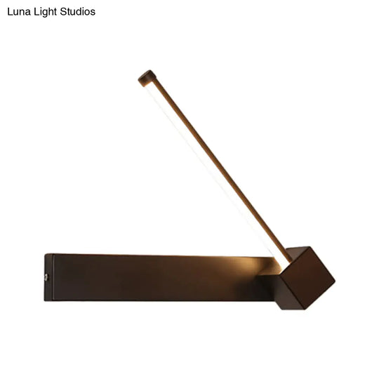 Modern Black Led Wall Light: Slim Rod Aluminum Sconce Lamp In Warm/White Light