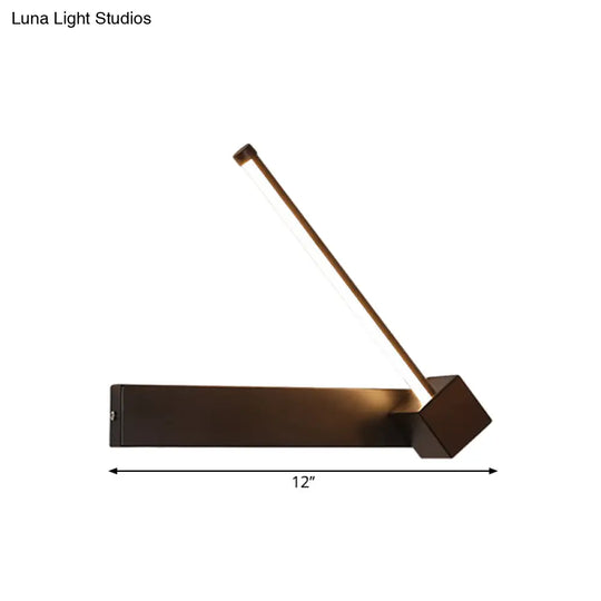 Modern Black Led Wall Light: Slim Rod Aluminum Sconce Lamp In Warm/White Light