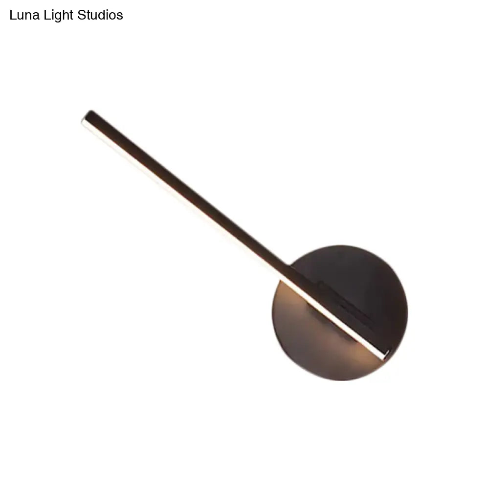 Modern Black Led Wall Light: Slim Rod Aluminum Sconce Lamp In Warm/White Light