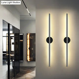 Modern Black Led Wall Sconce For Living Room - Stylish Metallic Fixture
