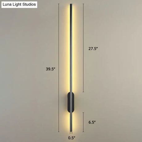 Modern Black Led Wall Sconce For Living Room - Stylish Metallic Fixture