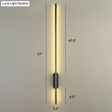 Modern Black Led Wall Sconce For Living Room - Stylish Metallic Fixture