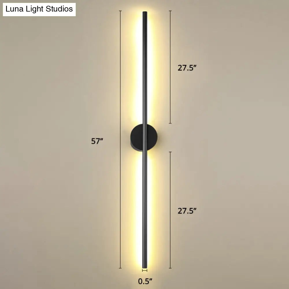 Modern Black Led Wall Sconce For Living Room - Stylish Metallic Fixture