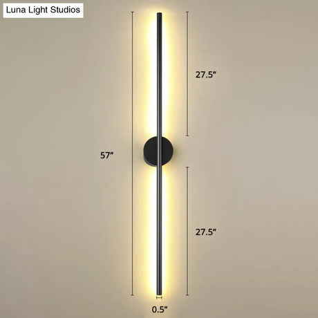 Modern Black Led Wall Sconce For Living Room - Stylish Metallic Fixture