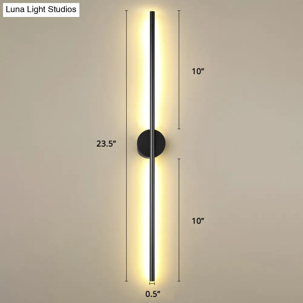 Modern Black Led Wall Sconce For Living Room - Stylish Metallic Fixture