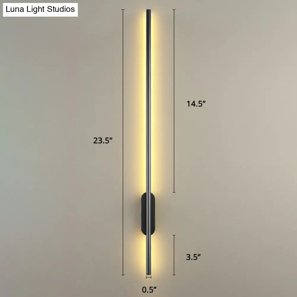 Modern Black Led Wall Sconce For Living Room - Stylish Metallic Fixture