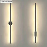 Modern Black Led Wall Sconce For Living Room - Stylish Metallic Fixture