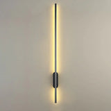 Modern Black Led Wall Sconce For Living Room - Stylish Metallic Fixture / Linear Canopy 47