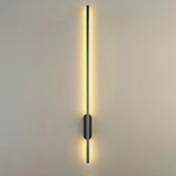 Modern Black Led Wall Sconce For Living Room - Stylish Metallic Fixture / Linear Canopy 57