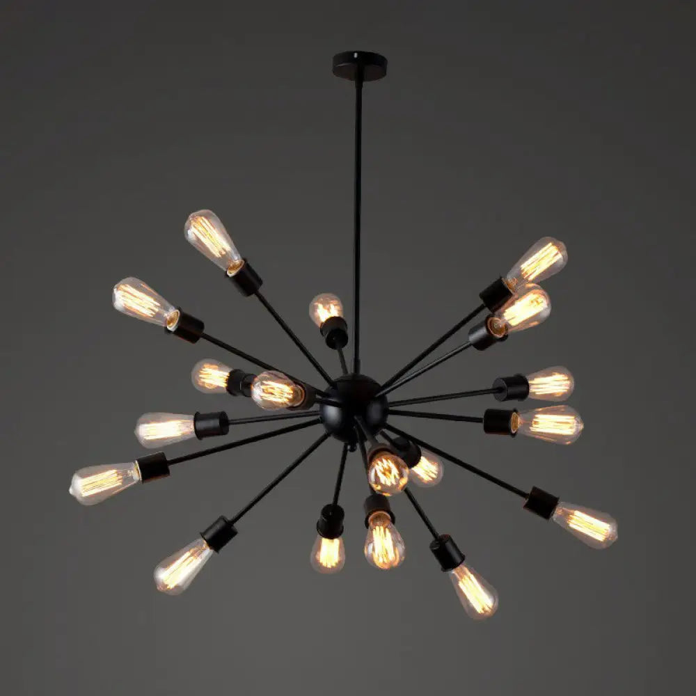 Modern Black Metal Burst Pendant Ceiling Light With Loft Style Design For Living Room 18 /