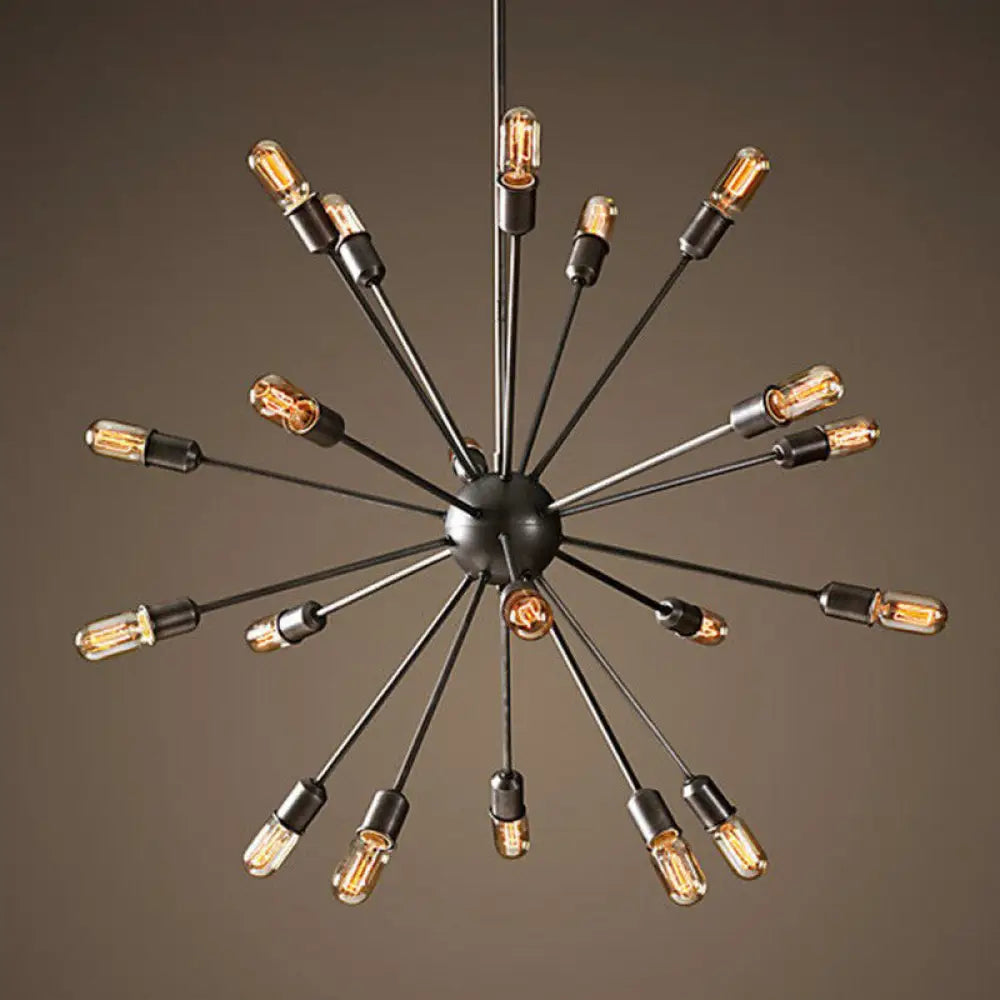 Modern Black Metal Burst Pendant Ceiling Light With Loft Style Design For Living Room 20 /