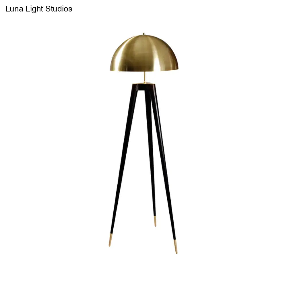 Modern Black Metal Floor Lamp With Unique Linear Capsule Arch Design For Living Room