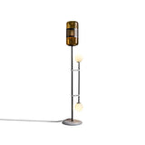 Modern Black Metal Floor Lamp With Unique Linear Capsule Arch Design For Living Room / G