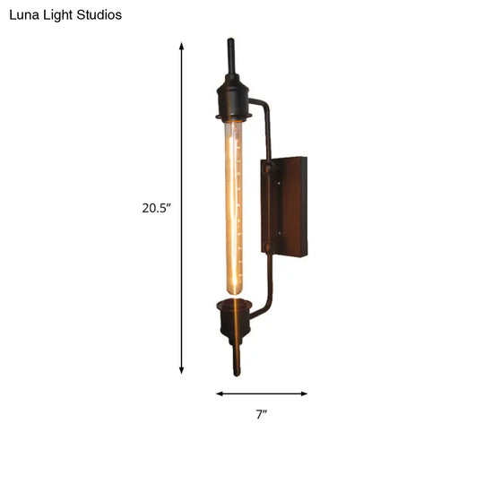 Modern Black Metal Linear Wall Sconce With 1 Light For Front Door