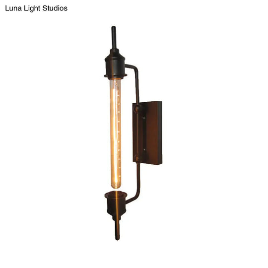 Modern Black Metal Linear Wall Sconce With 1 Light For Front Door