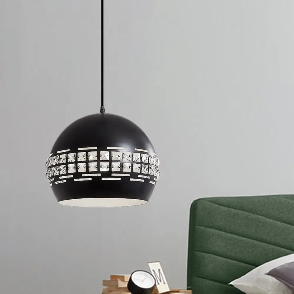 Modern Black Metal Pendant Ceiling Lamp With Minimalist Design / B