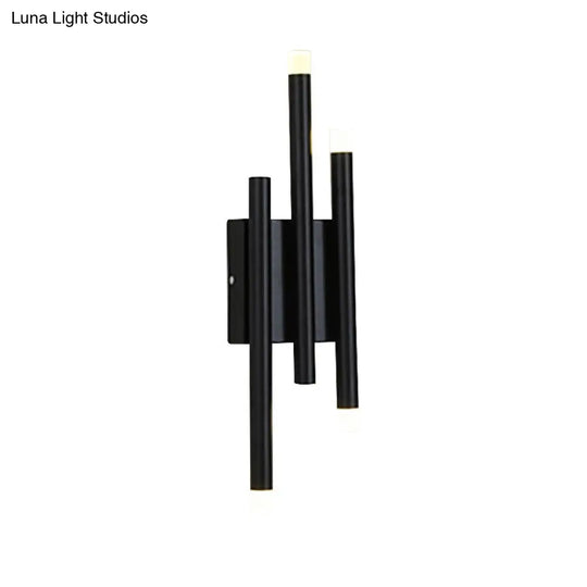 Modern Black Metal Wall Lamp - 2/4 Lights Simple Linear Design For Hallway