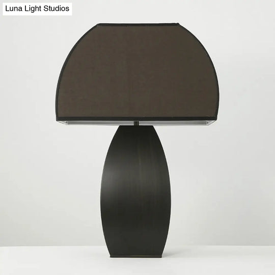 Modern Black Mushroom Table Lamp - Stylish Fabric Night Light For Living Room