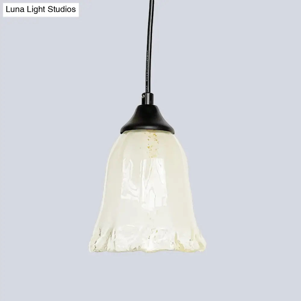 Modern Black Pendant Lamp With White Glass Shade - Perfect For Living Room