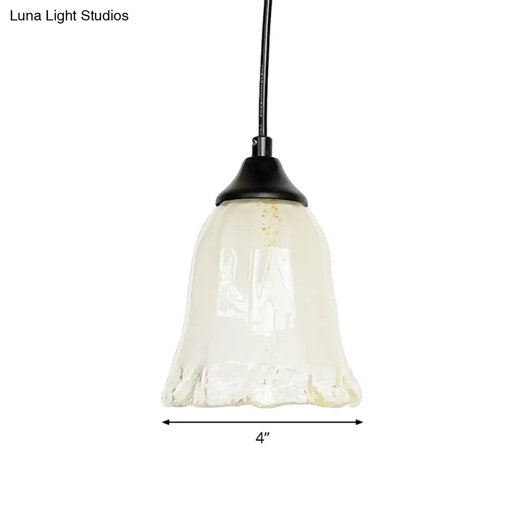 Modern Black Pendant Lamp With White Glass Shade - Perfect For Living Room