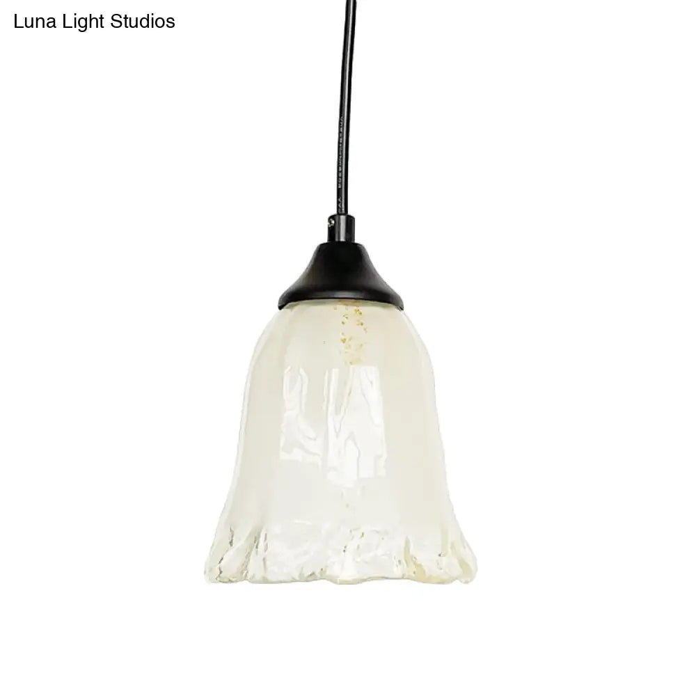 Modern Black Pendant Lamp With White Glass Shade - Perfect For Living Room