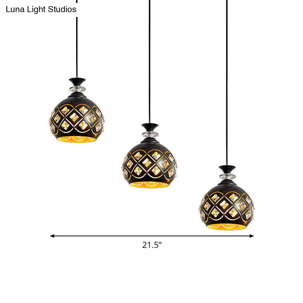 Modern Black Pendant Light With 3-Light Metal Multi Ceiling Lamp - Ideal For Dining Table