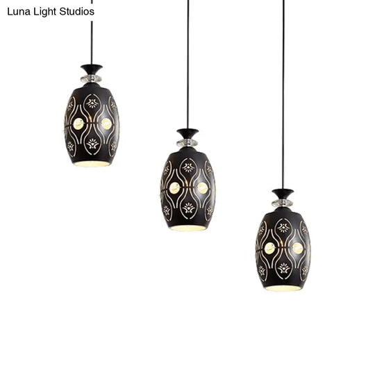 Modern Black Pendant Light With 3-Light Metal Multi Ceiling Lamp - Ideal For Dining Table