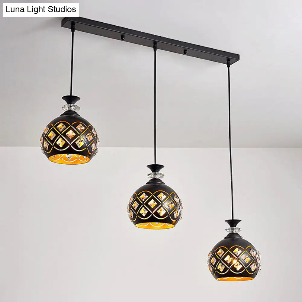 Modern Black Pendant Light With 3-Light Metal Multi Ceiling Lamp - Ideal For Dining Table