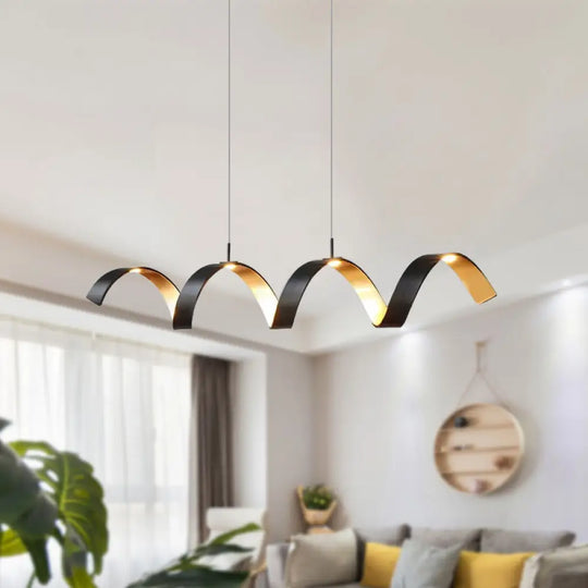 Modern Black Rolling Chandelier With Minimalist Design - 1 Light Acrylic Ceiling Fixture