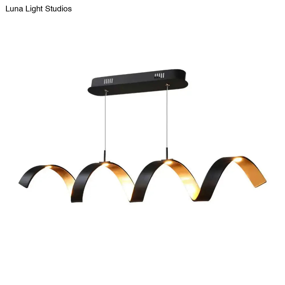 Modern Black Rolling Chandelier With Minimalist Design - 1 Light Acrylic Ceiling Fixture