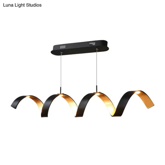 Modern Black Rolling Chandelier With Minimalist Design - 1 Light Acrylic Ceiling Fixture