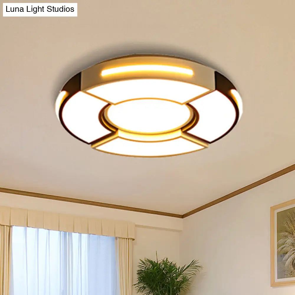 Modern Black Round Acrylic Ceiling Fixture - Unique Design 16’/19.5’/23.5’ Warm/White Lighting