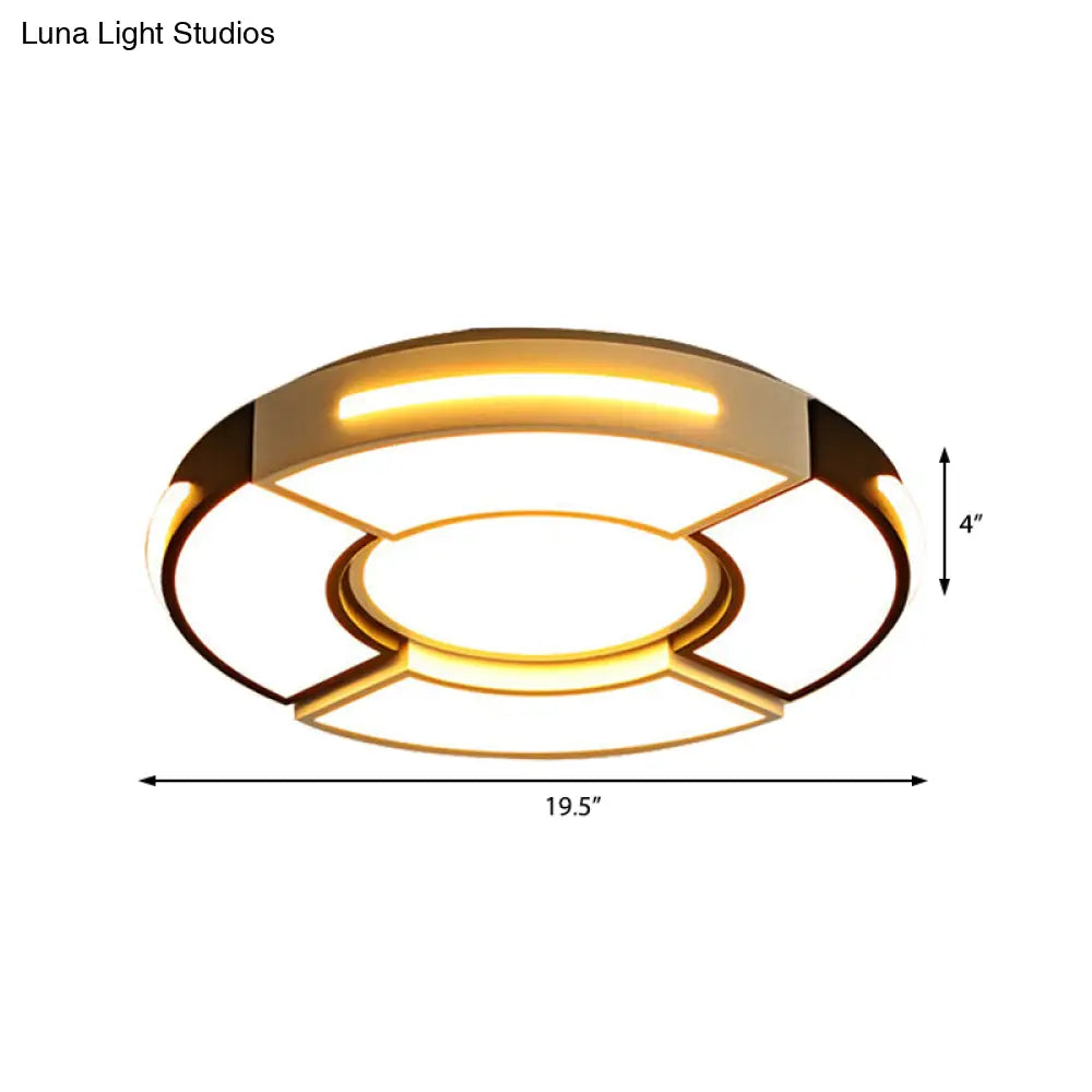 Modern Black Round Acrylic Ceiling Fixture - Unique Design 16’/19.5’/23.5’ Warm/White Lighting