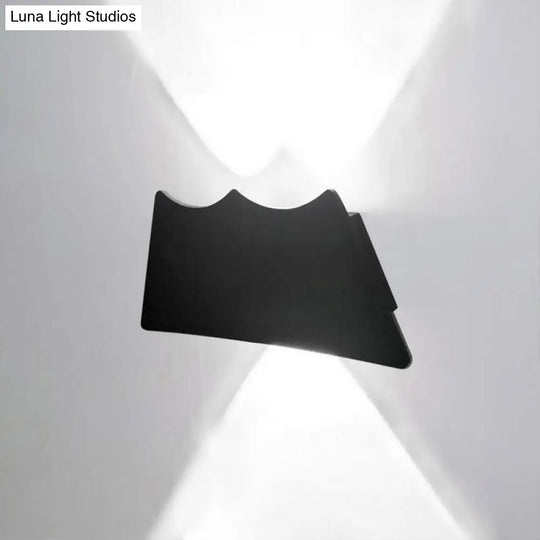 Modern Black Trapezoid Led Wall Sconce Light For Bedroom With Warm/White Lighting