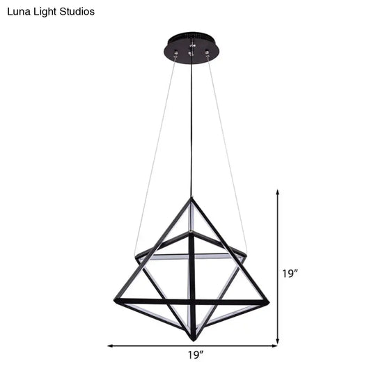 Modern Black Triangle Acrylic Led Chandelier - Stylish Dining Room Suspension Light