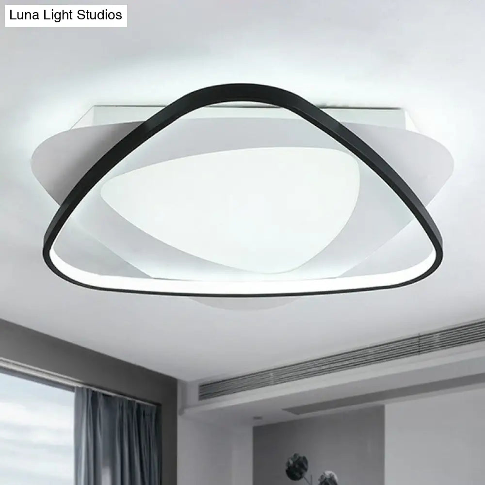 Modern Black Triangle Flush Led Ceiling Light For Bedrooms