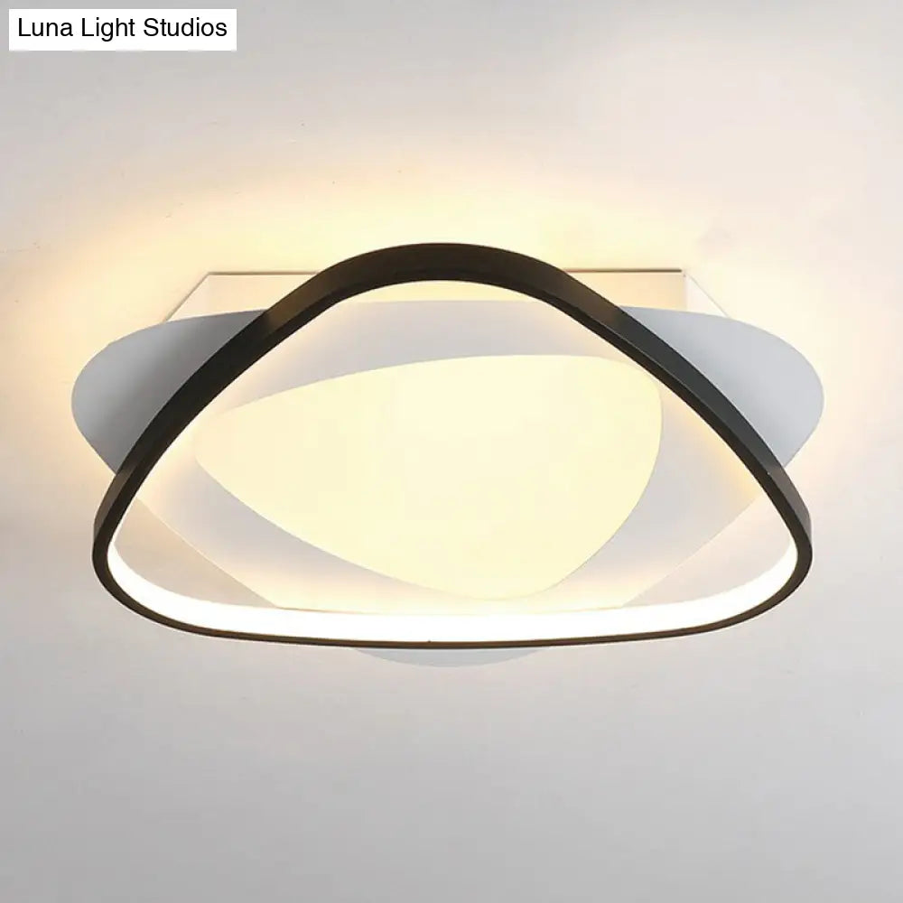 Modern Black Triangle Flush Led Ceiling Light For Bedrooms