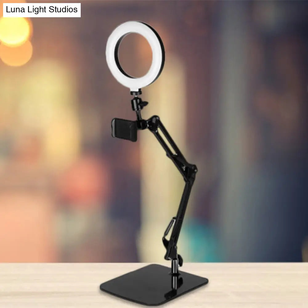 Modern Black Usb Fill-In Flash Light With Led Vanity Lamp For Mobile Phones - Stylish Metal Shade