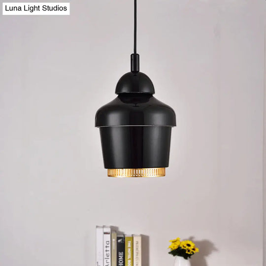 Modern Black/White/Chrome Jar Pendant Ceiling Light - Stylish Iron Hanging