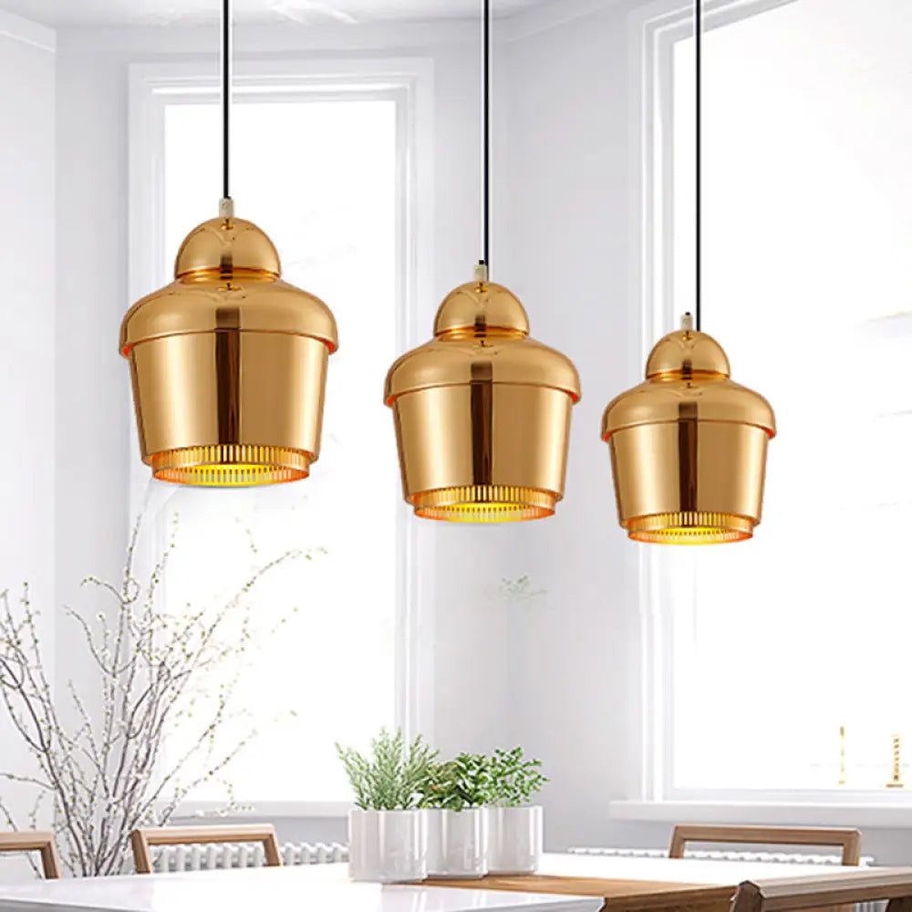 Modern Black/White/Chrome Jar Pendant Ceiling Light - Stylish Iron Hanging Gold