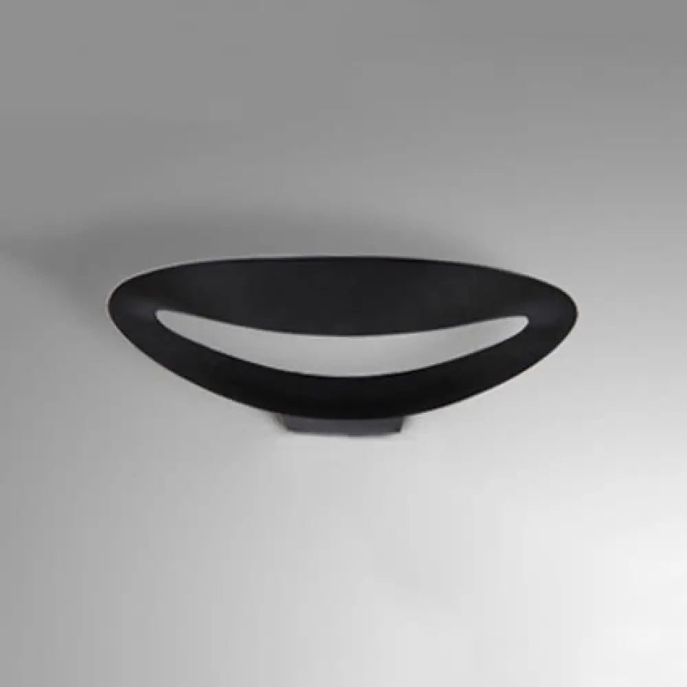 Modern Black/White Curved Shade Led Wall Sconce - Stylish Aluminum Lamp For Bedroom Black